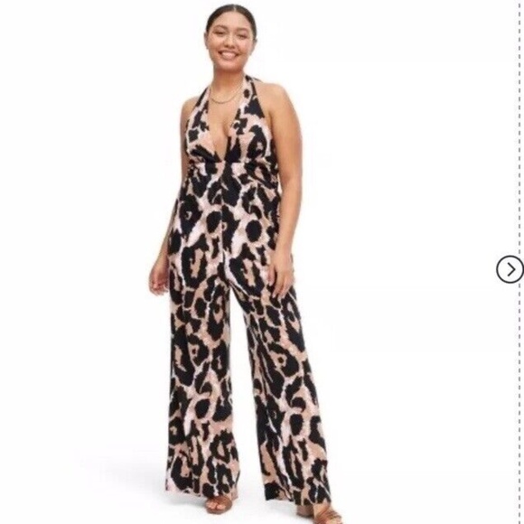 Diane von Furstenberg Halter Leopard Neutral Jumpsuit - DVF for Target - XS - Picture 3 of 5